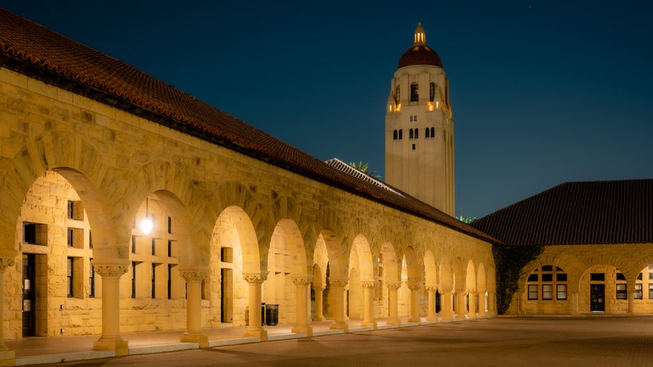 Stanford University campus with Hoover Tower